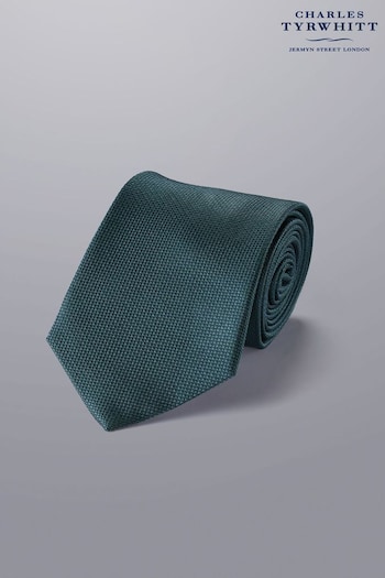 Charles Tyrwhitt Green Silk Stain Resistant Tie (N62616) | £35
