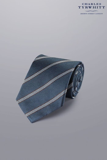 Charles Tyrwhitt Blue Silk Stripe Tie (N62622) | £35