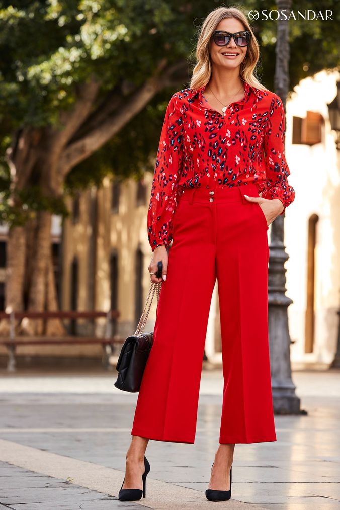 Buy Women s Red Cropped Trousers Online Next UK