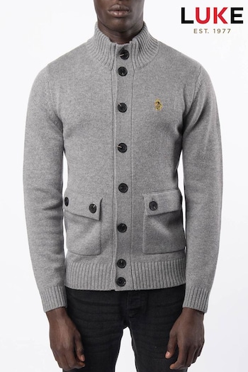 LUKE 1977 Grey Copenhagen Knitwear Jacket (N62840) | £140
