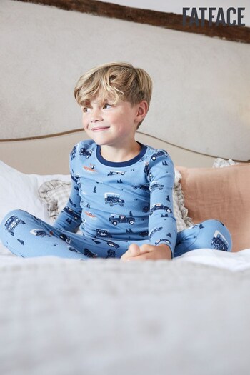 FatFace Blue Landrover Snug Fit Pyjama Set (N62889) | £25