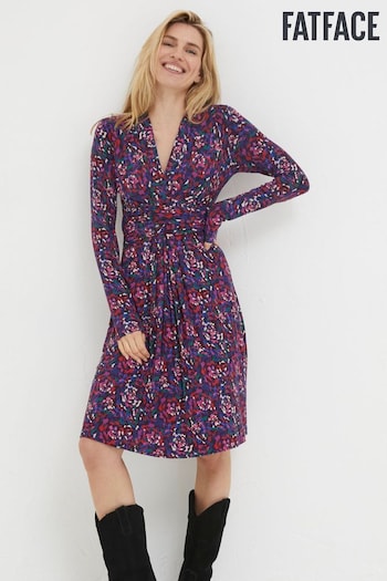 FatFace Purple Delphine Abstract Marks Dress (N62895) | £56