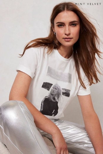 Mint Velvet White Brigitte Bardot T-Shirt (N62921) | £45