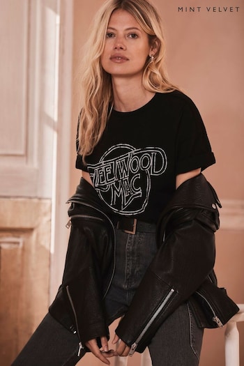 Mint Velvet Black Fleetwood Mac T-Shirt (N62922) | £45