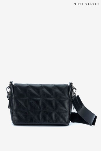 Mint Velvet Black Padded Leather Bag (N62932) | £109
