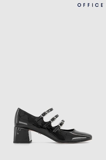 Office Black Multi Strap Mary Jane Block Heel Shoes (N62942) | £55