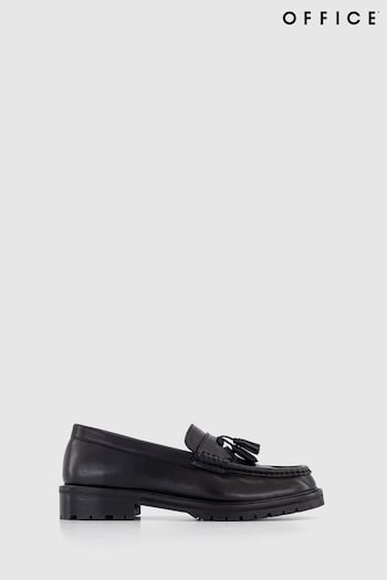 Office Black Leather Tassle Loafer (N62947) | £60
