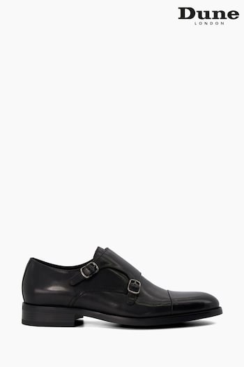Dune London Black Toe Cap Sullivann Double Monk Shoes (N63023) | £125