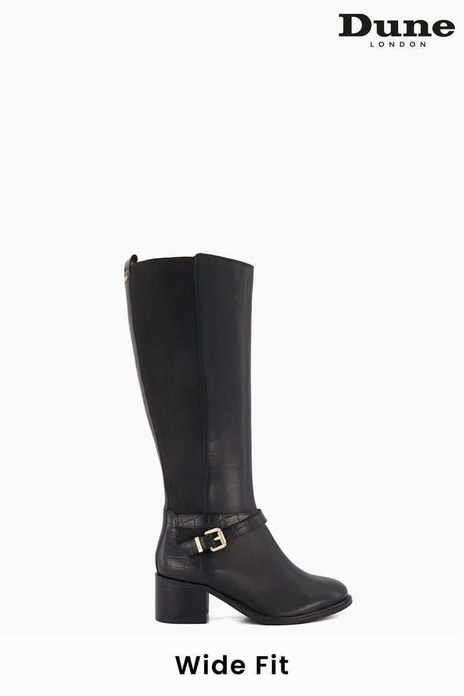 Buy Women s Black Mid Leather Knee High Footwear Online AspennigeriaShops