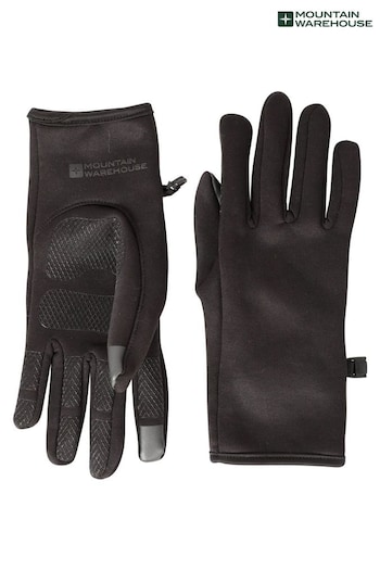 Mountain Warehouse Black Mens Wind Resistant Fleece Lined Gloves (N63030) | £20