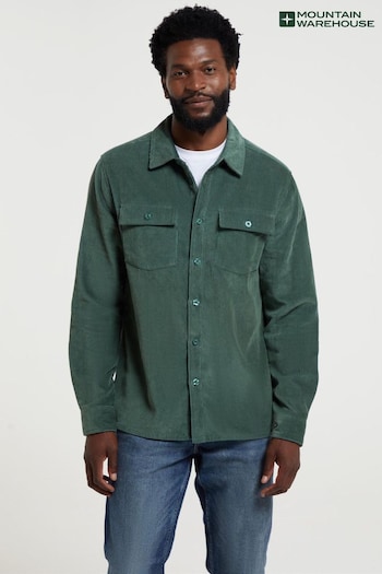 Mountain Warehouse Green Mens Farrow Cord Long Sleeve Shirt (N63043) | £36