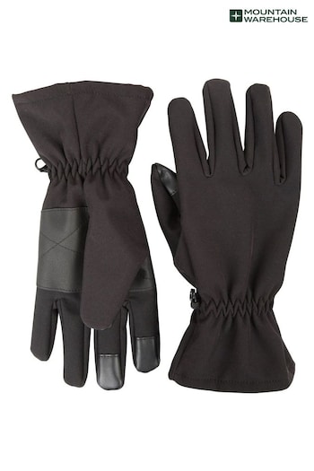 Mountain Warehouse Black Water Repellent Wind Resistant Mens Gloves (N63049) | £20