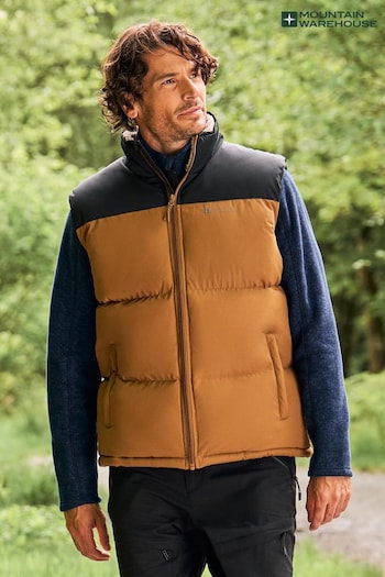 Mountain Warehouse Natural Mens Rock Water Resistant Borg Lined Padded Gilet (N63055) | £48