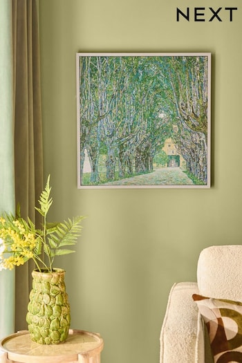 Green Gustav Kimt Landcsape Framed Canvas Wall Art (N63064) | £45
