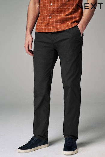 Black Straight Lightweight Stretch Chino Scotch Trousers (N63065) | £25