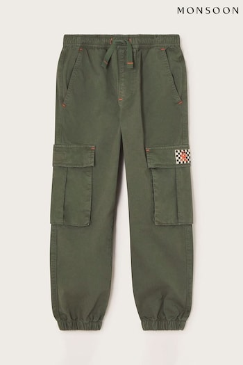 Monsoon Green Pull-On Cargo Jersey Trousers (N63075) | £25 - £29