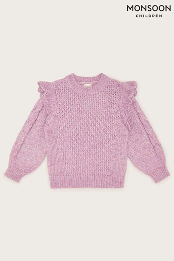 Monsoon Purple Boutique Knit Scallop Jumper (N63094) | £30 - £35