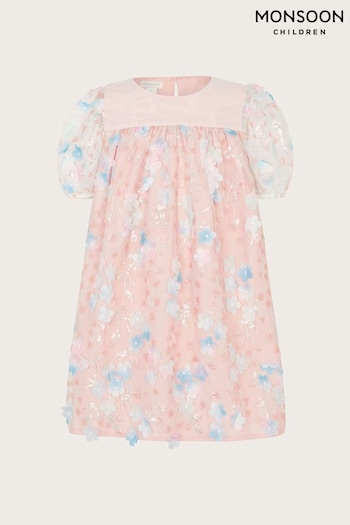 Monsoon Pink Disco Flower Trapeze Dress (N63096) | £42 - £47