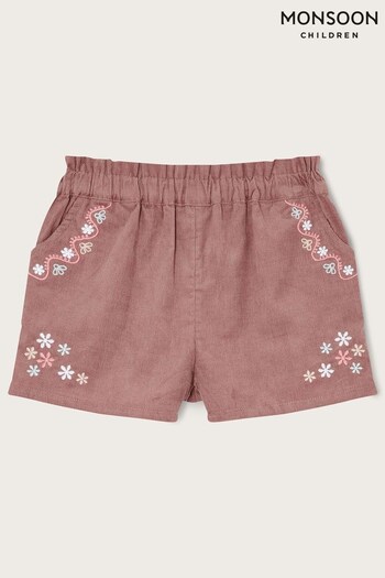Monsoon Baby Purple Embroidered Corduroy Shorts Sleek (N63097) | £18 - £22