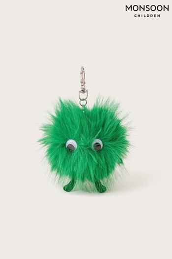 Monsoon Green Monster Fluffy Bag Charm (N63098) | £6