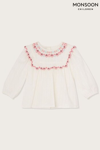Monsoon Baby White Embroidered Blouse (N63110) | £18 - £22