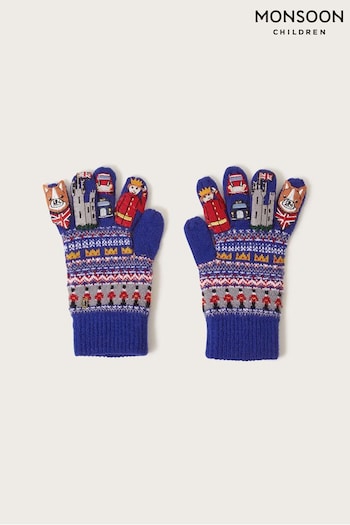 Monsoon Blue Novelty London Gloves (N63117) | £13