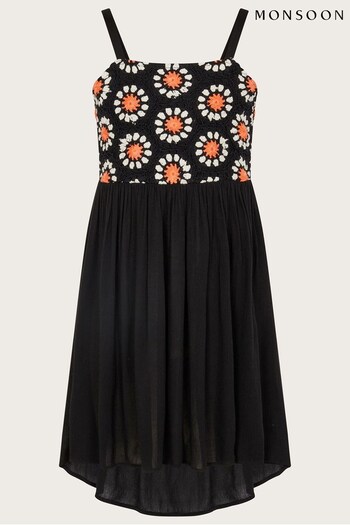 Monsoon Crochet Black Dress (N63123) | £30 - £33