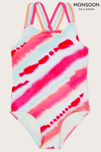 Monsoon Pink Tie Dye Swimsuit (N63127) | £19 - £23