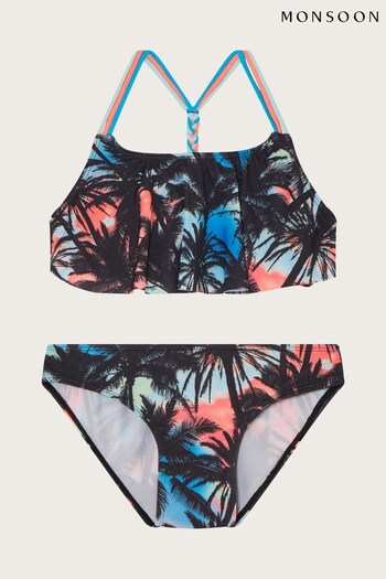 Monsoon Ombre Palm Frill Black Bikini Set (N63128) | £22 - £24