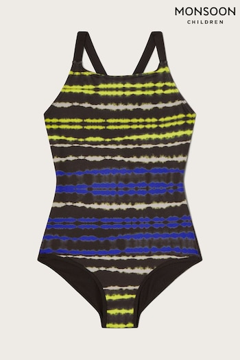 Monsoon Electric Tie Dye Strap Black Swimsuit (N63129) | £22 - £24