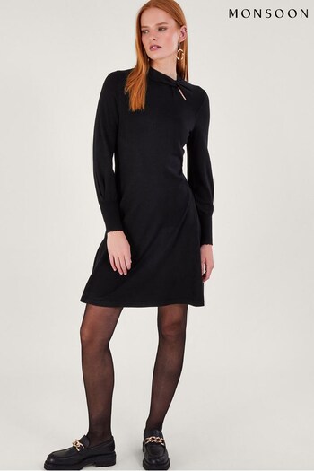 Monsoon Black Twist Dress (N63145) | £85