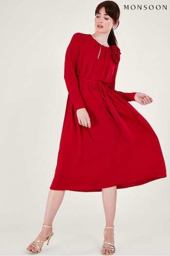 Monsoon Red Corsage Dress (N63146) | £85
