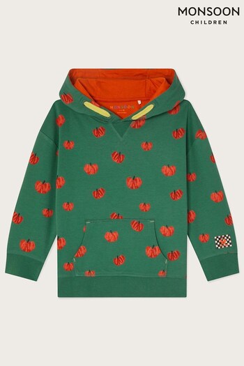 Monsoon Green Pumpkin Print Hoodie (N63165) | £26 - £30