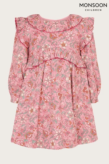 Monsoon Baby Pink Floral Print Dress (N63192) | £28 - £32
