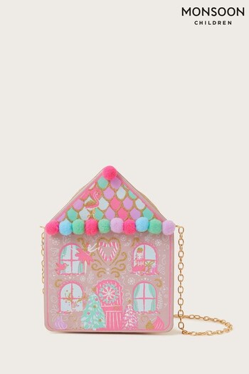 Monsoon Pink Festive Gingerbread House Bag (N63212) | £16