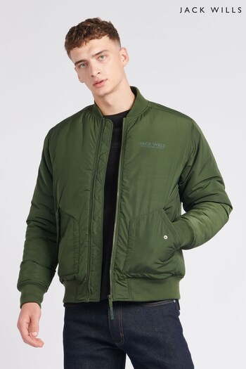 Jack Wills Mens Green Bomber Jacket (N63252) | £99