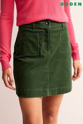 Boden Green Petite Estella Cord Mini Skirt (N63293) | £60