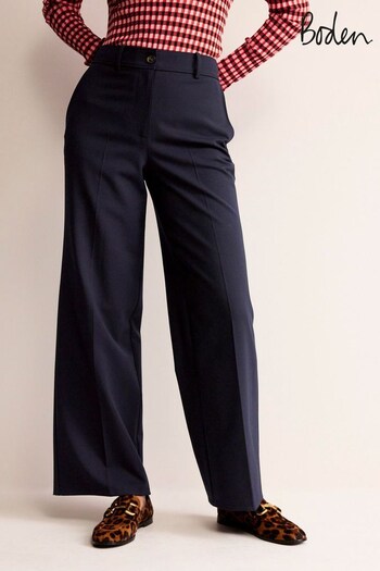 Boden Blue Westbourne Wool-Twill Trousers (N63299) | £125