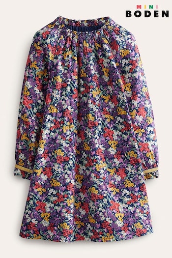 Boden Purple Gathered Neck Woven Dress (N63327) | £27 - £32