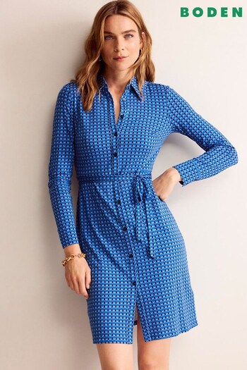 Boden Blue Jessie Jersey Shirt Dress (N63354) | £75