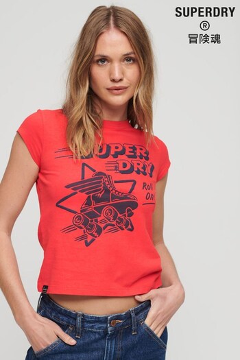 Superdry Red Roller Disco T-Shirt (N63429) | £30