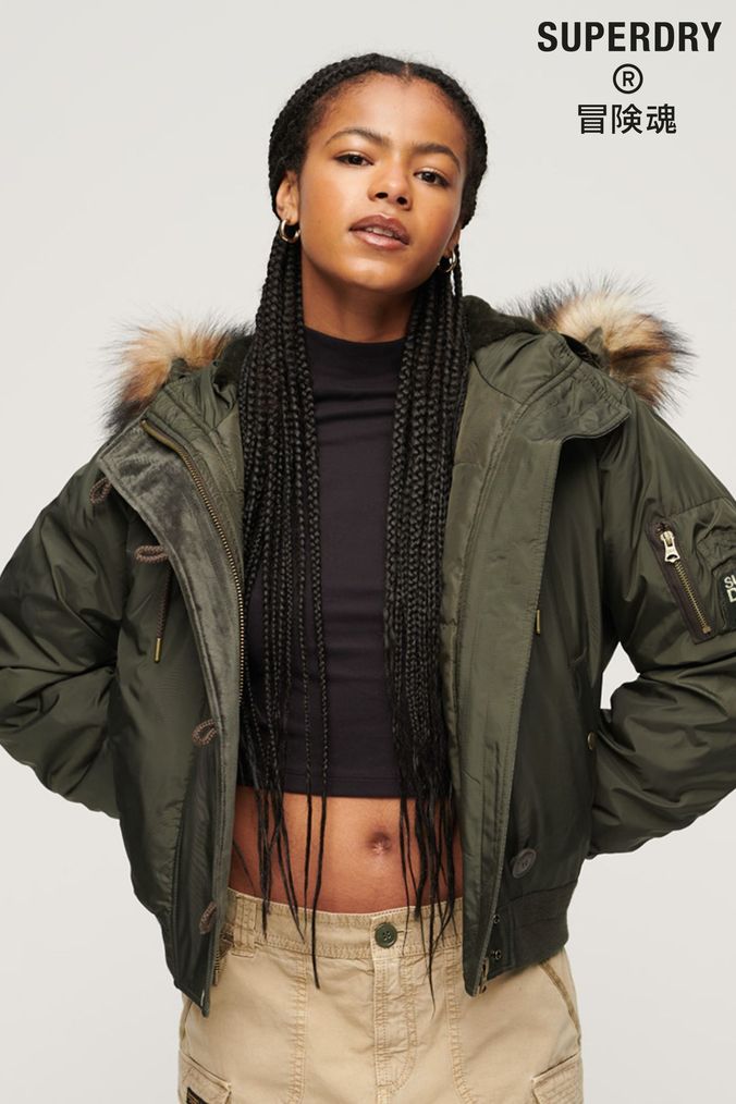 Superdry green on sale jacket womens