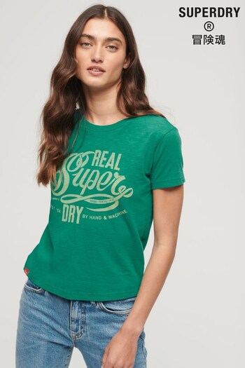 Superdry Green Archive Script Graphic T-Shirt (N63455) | £27