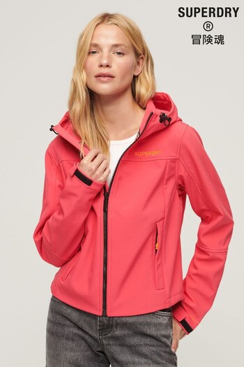 Superdry Pink Code Trekker Hooded Softshell Jacket (N63463) | £85