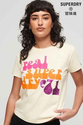 Superdry Nude 70s Retro Logo Graphic T-Shirt (N63464) | £27