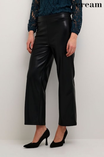 Cream Ariana Flared Cropped Black Trousers (N63514) | £80