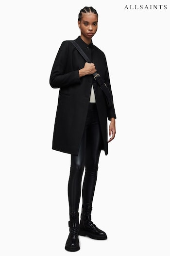 AllSaints Black Sidney Coat (N63521) | £299