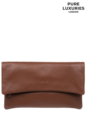 Pure Luxuries London Amelia Nappa Leather Clutch Bag (N63666) | £39