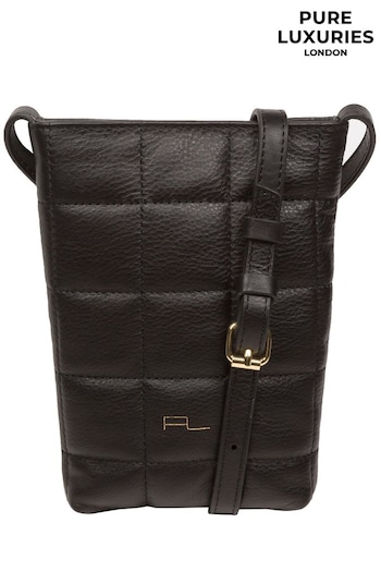 Pure Luxuries London Elouise Nappa Leather Cross-Body Phone Brown Bag (N63686) | £35