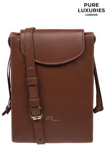 Pure Luxuries London Kiana Nappa Leather Cross-Body Phone Black Bag (N63689) | £35